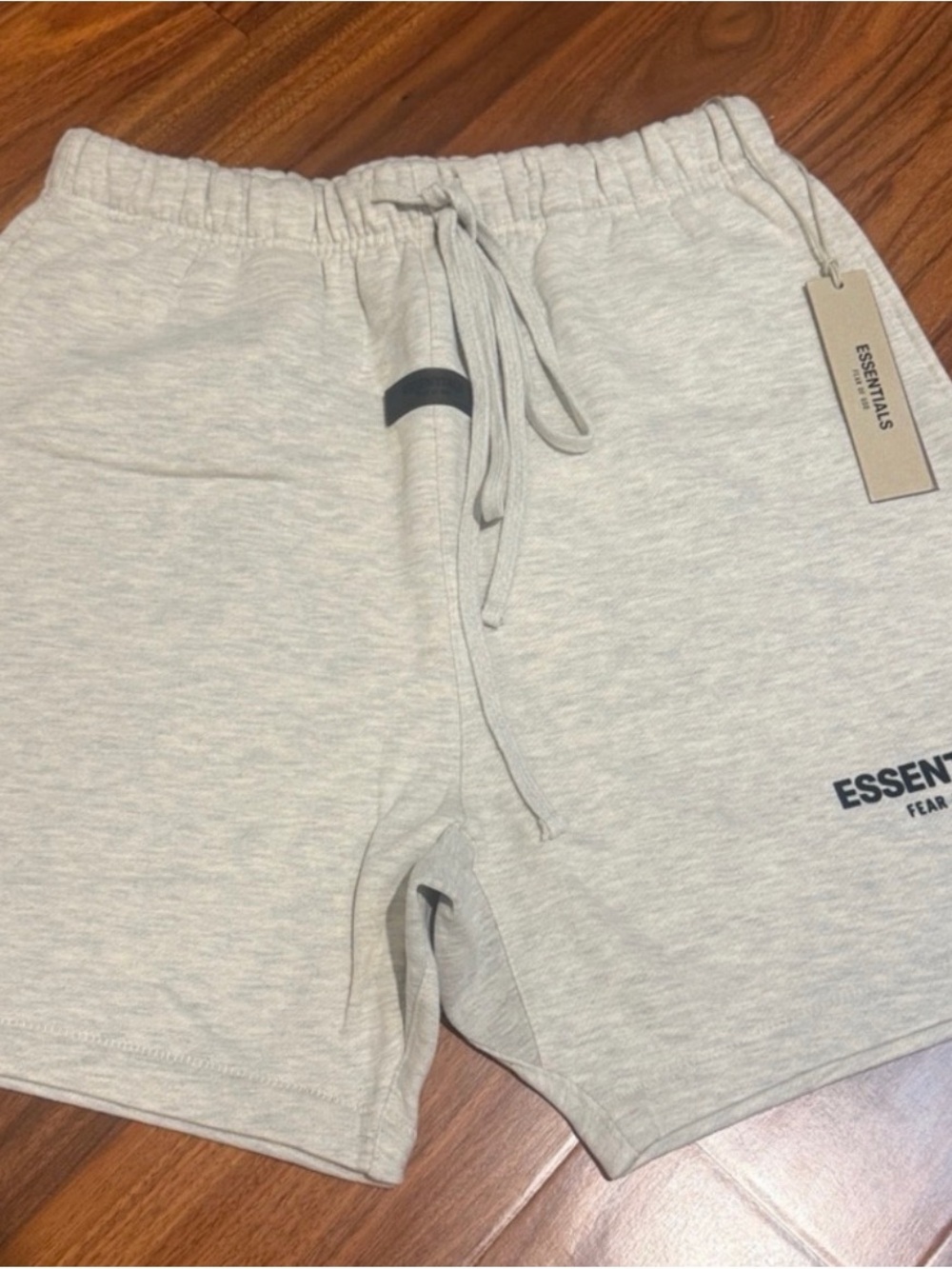 Essentials Men's Light Gray Athletic Fleece Shorts with Drawstring